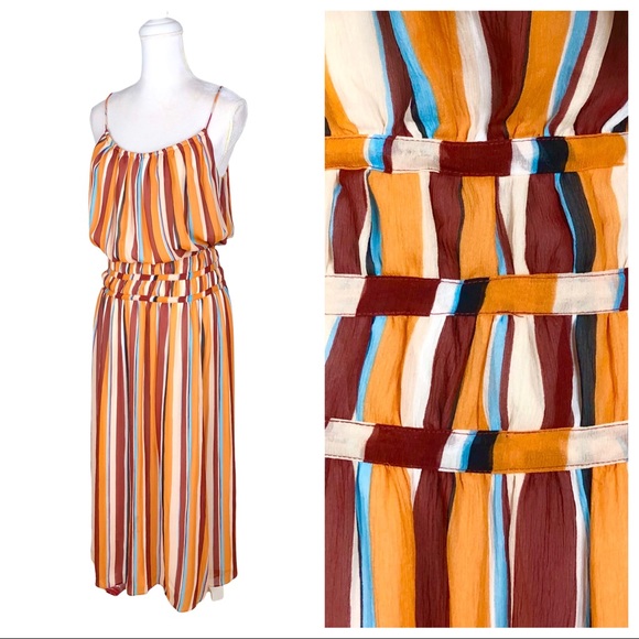 Frame Denim Dresses & Skirts - Frame silk striped maxi dress straps small